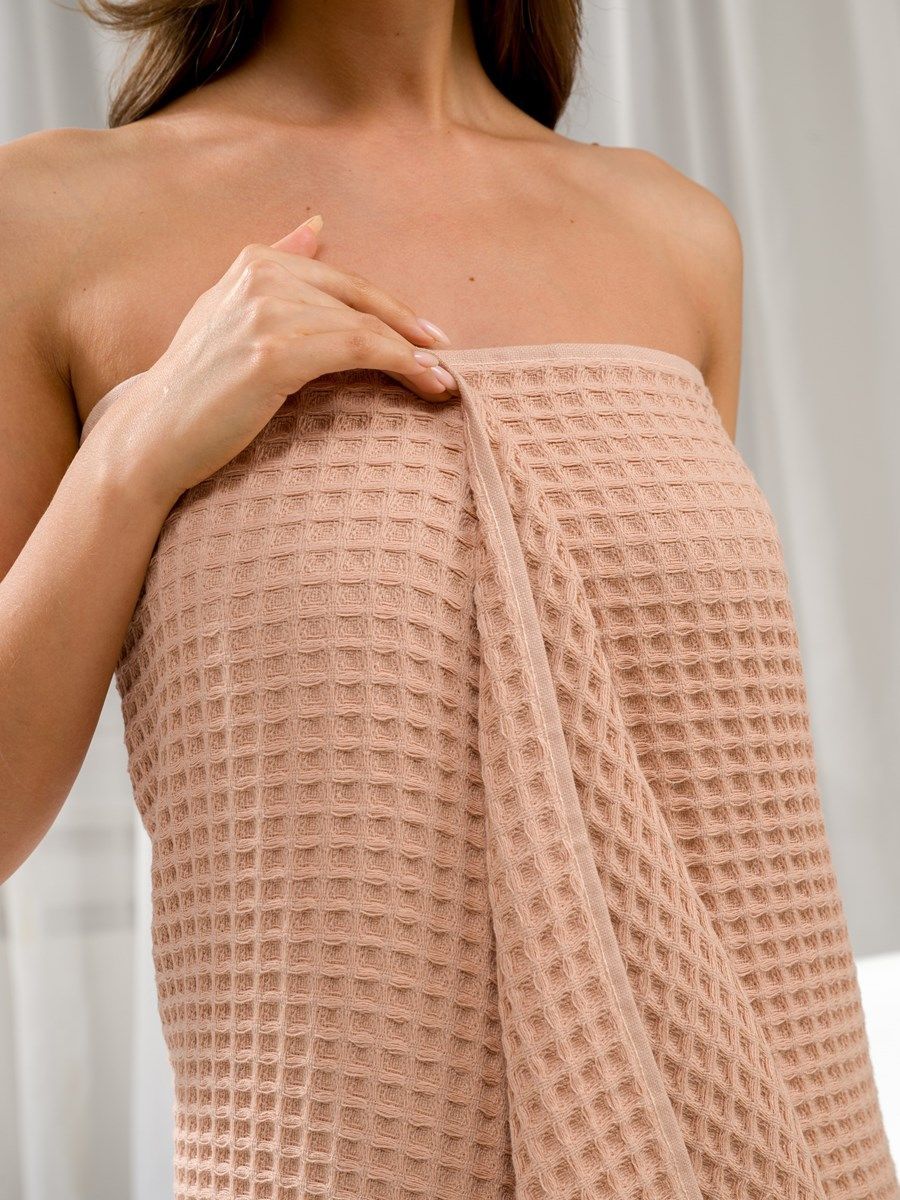 снимок Полотенце вафельное бежевое 100х150 от магазина BIO-TEXTILES ОПТ