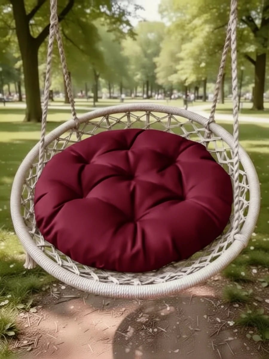 снимок Подушка для садовых качелей ЛОФТ бордовая 60х60 см от магазина BIO-TEXTILES ОПТ