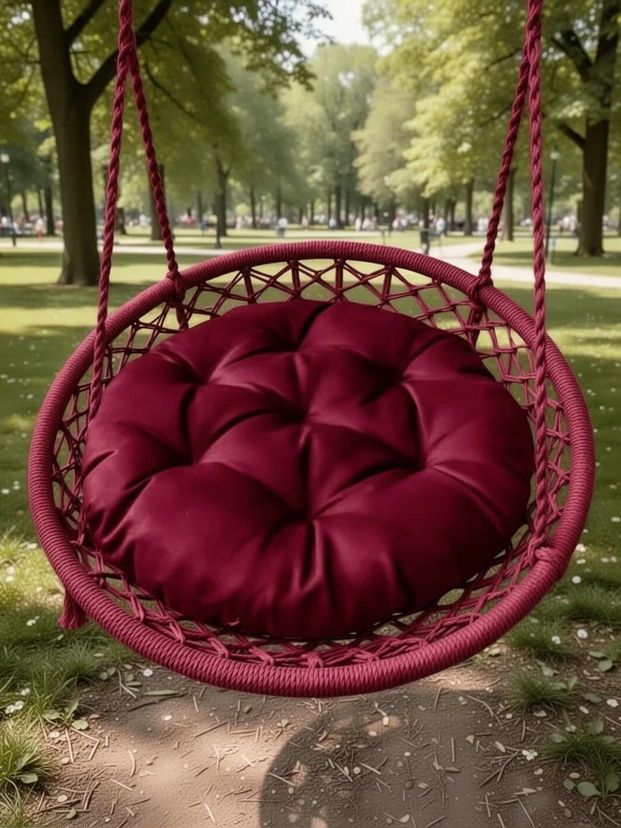 снимок Подушка для садовых качелей ЛОФТ бордовая 60х60 см от магазина BIO-TEXTILES ОПТ